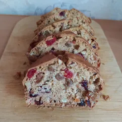 Кекс на яблочном соке с сухофруктами и орехами (веганский)