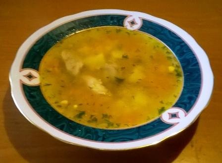 Суп с рисом и кукурузой
