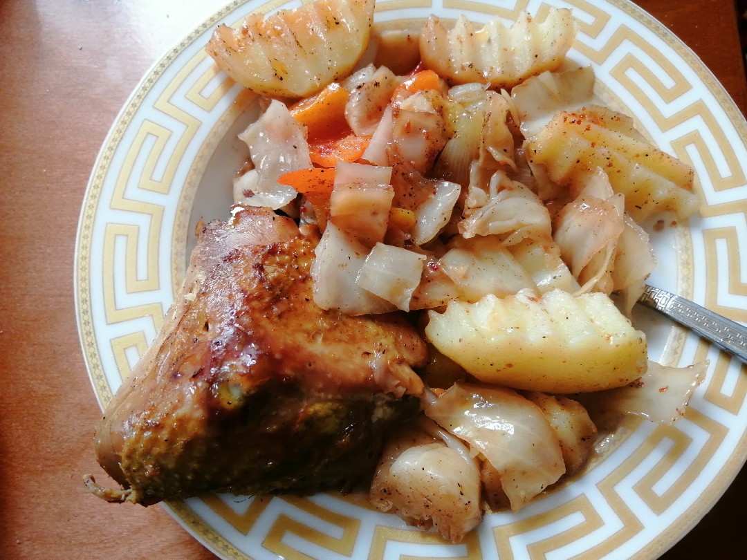 Запечённые овощи с курицей👌😋