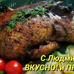 Утка с яблоками в духовке. Вкусный маринад для утки