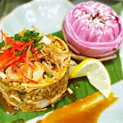 Рецепт салата из цветов банана с креветками от шеф-повара ANI Private Resorts Thailand