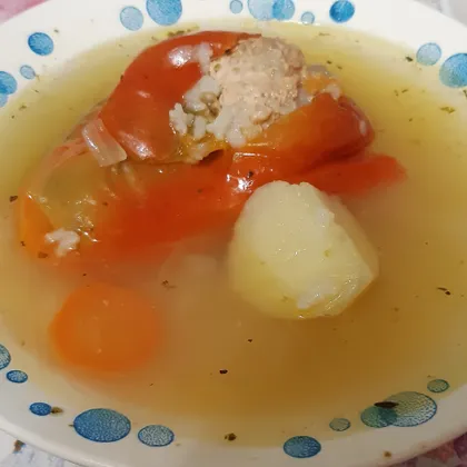 Суп с фаршированным перцем