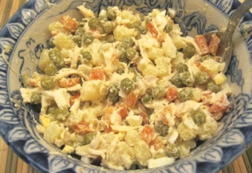 Свежий зеленый салат с курицей, овощами и сыром рецепт – Европейская кухня: Салаты. «Еда»