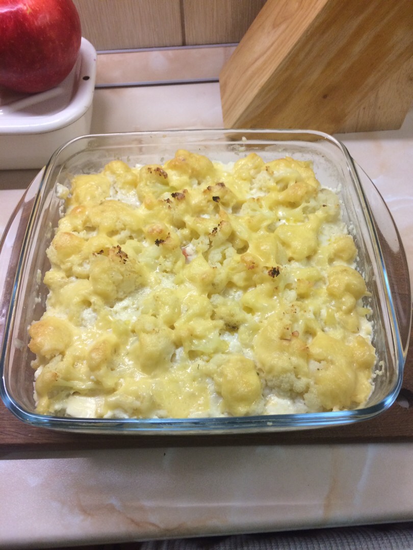 Запеканка с цветной капустой и куриной печенью