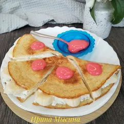 Овсяноблин с бананом и творогом