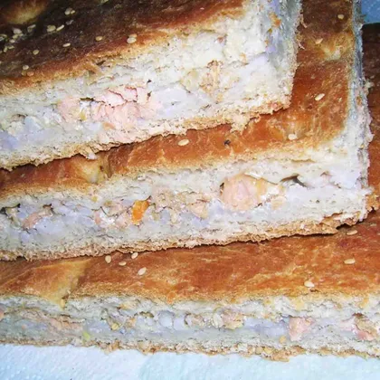 Рыбный пирог с ржано-пшеничной корочкой