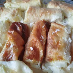 Крахмальные блины с творогом