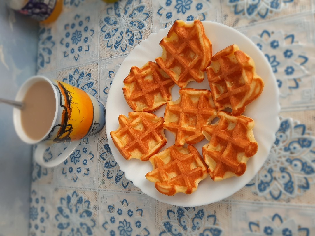 Вафли с творогом и манкой