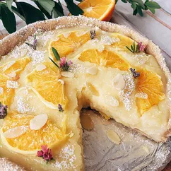 Пирог с заварным кремом и апельсинами 🥧🍊