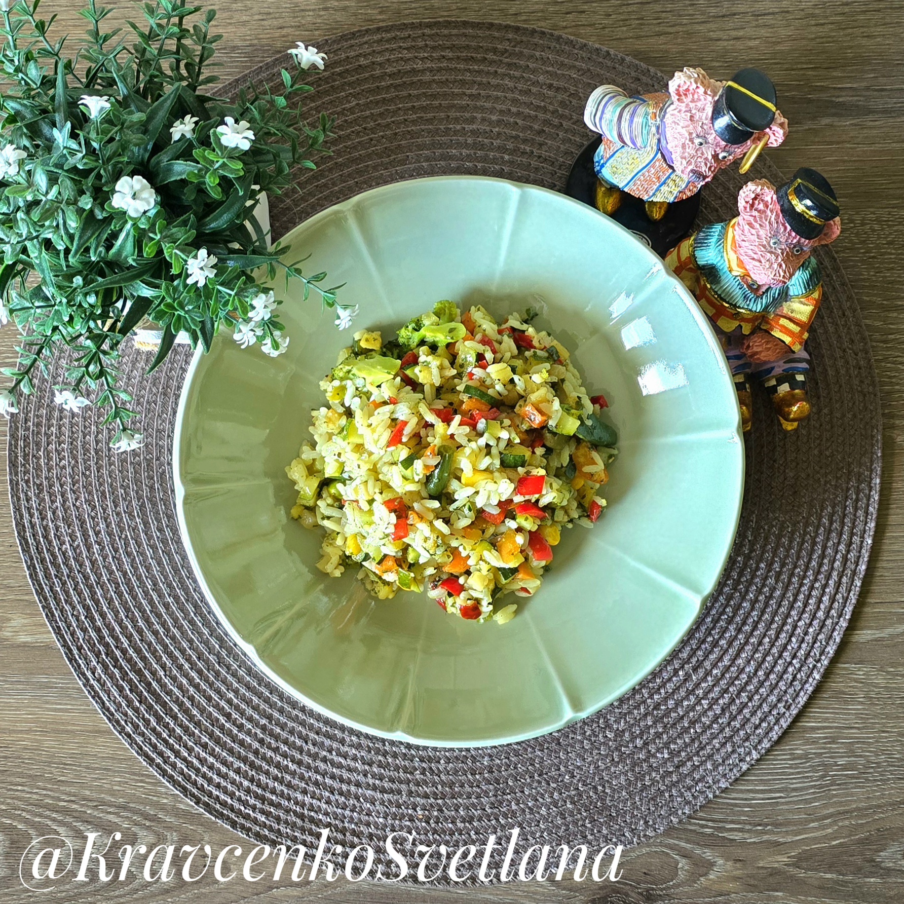 Кабачки с рисом и овощами