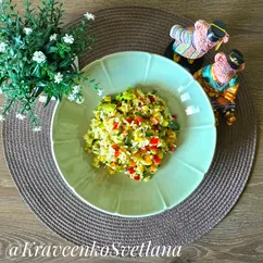 Кабачки с рисом и овощами