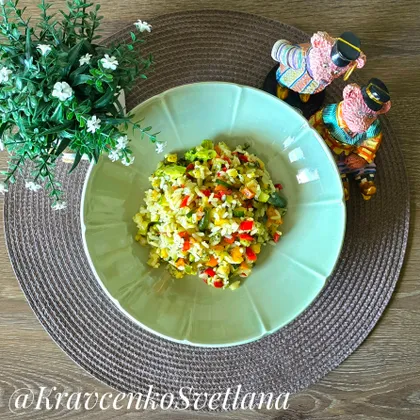 Кабачки с рисом и овощами