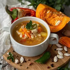 🎃Суп с индейкой, булгуром и тыквой