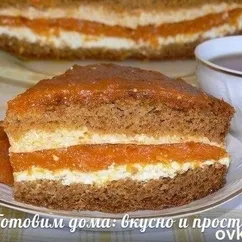 Торт с курагой и творогом