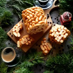 Новогодние сладости - колбаса из кукурузных палочек 🎄