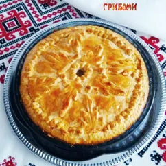 Курник с курицей, картофелем и грибами