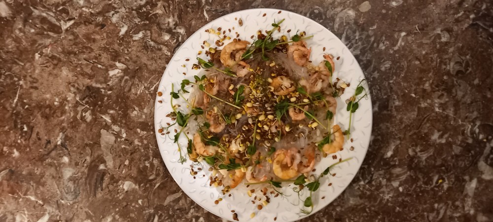 Рисовая лапша с креветками