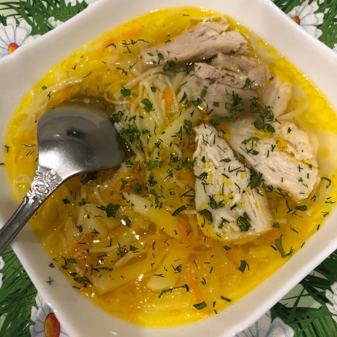 Куриный суп с картошкой на курином бульоне