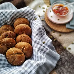 Ржаные булочки с отрубями на дрожжах