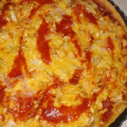 Домашняя пицца с курицей
