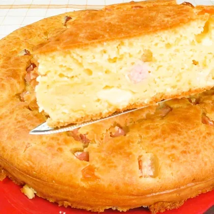 Быстрый закусочный пирог. Сырный пирог с ветчиной | Fast snack pie. Cheese pie with ham