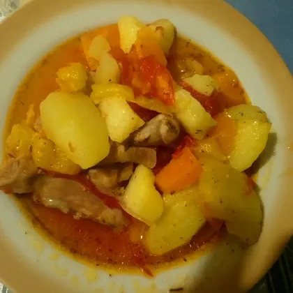 Соус (тушеные овощи с курицей)