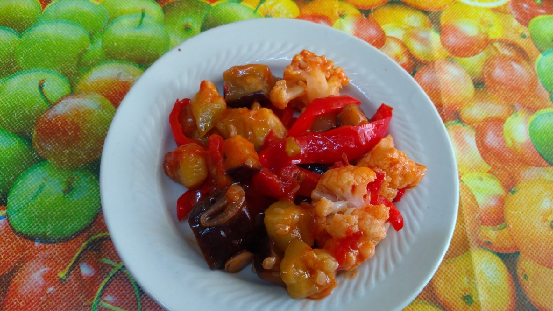 Овощное рагу с кетчупом😋