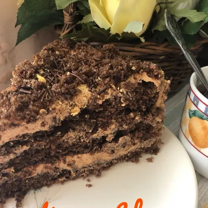 Шоколадно-махровый торт на кипятке