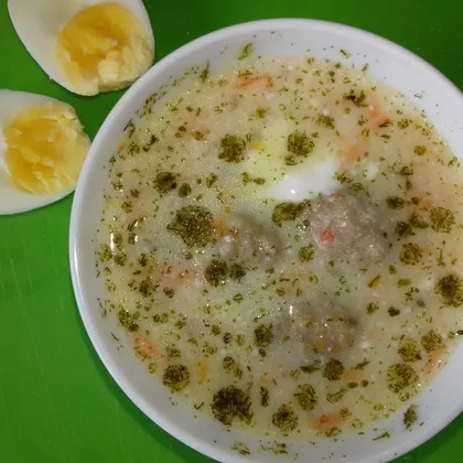 Сырный суп с тефтелями