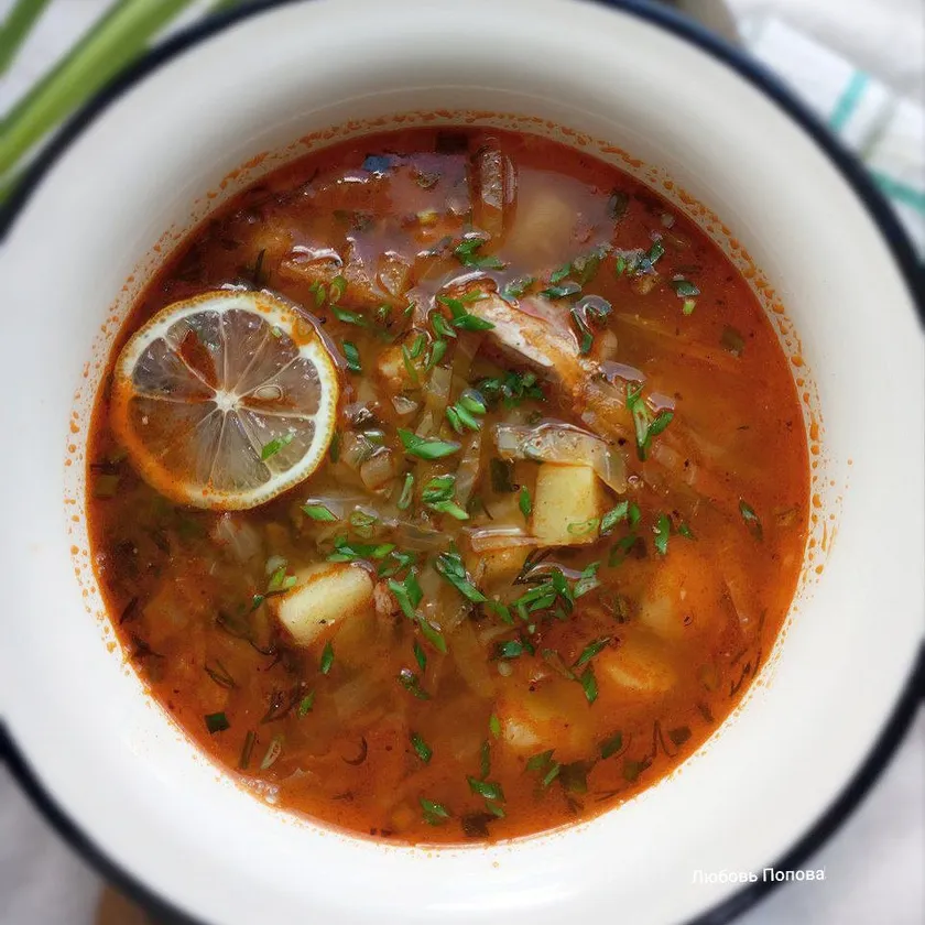 Щи из свинины с молодой капустой