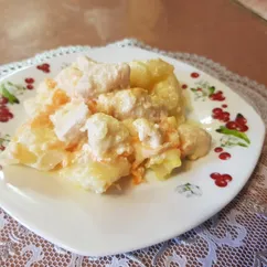 Сливочный картофель с курицей