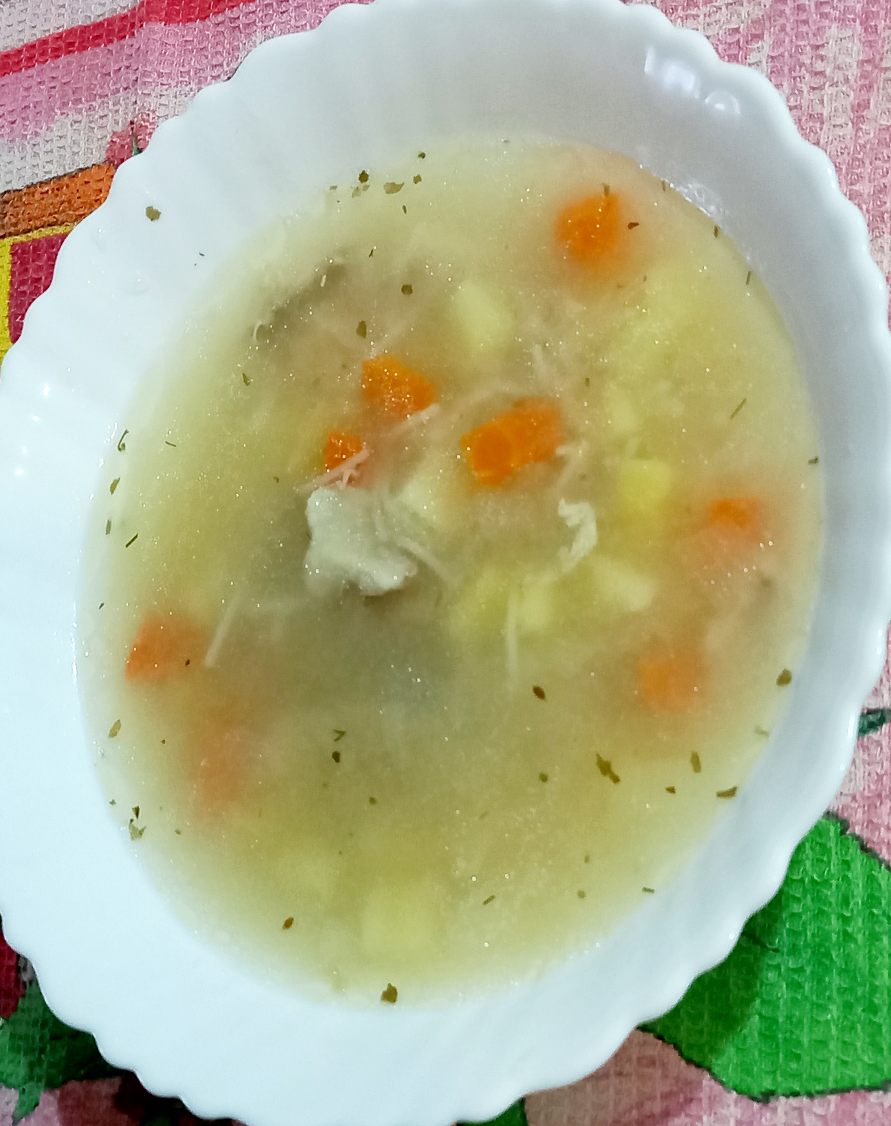 Супчик вермишелевый на курином бульоне