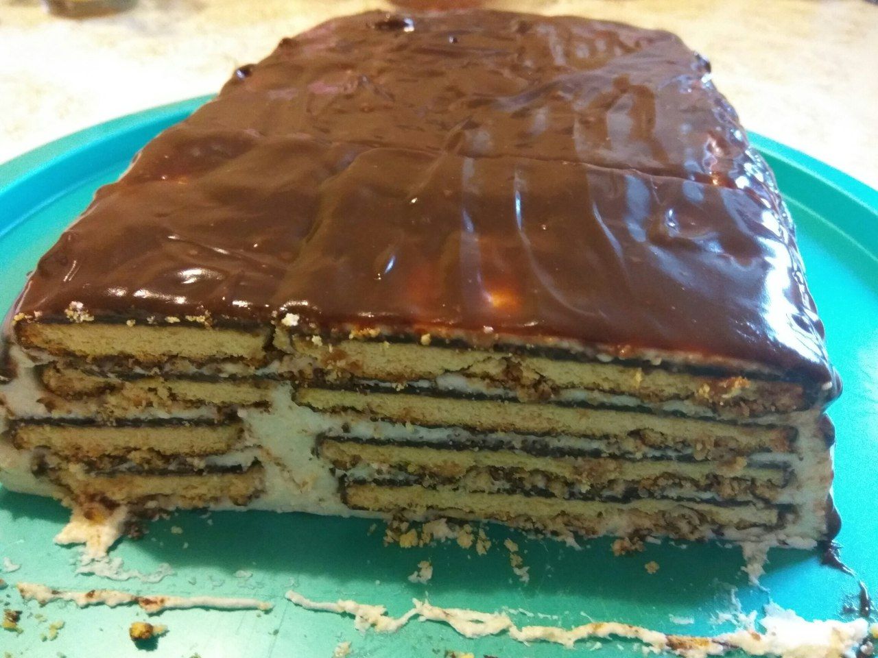 Полосатый торт, пошаговый рецепт на ккал, фото, ингредиенты - Вера