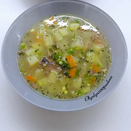 Суп из консервированной сайры с кускусом