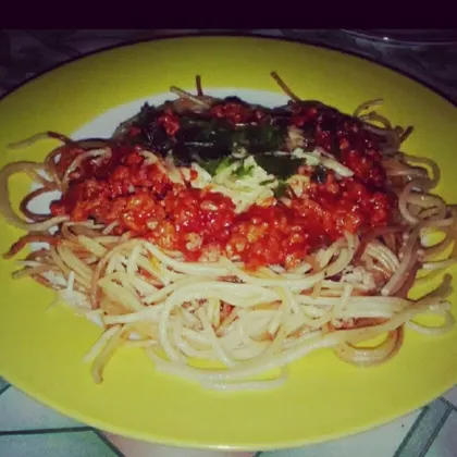 Паста с фаршем в итальянском томатном соусе