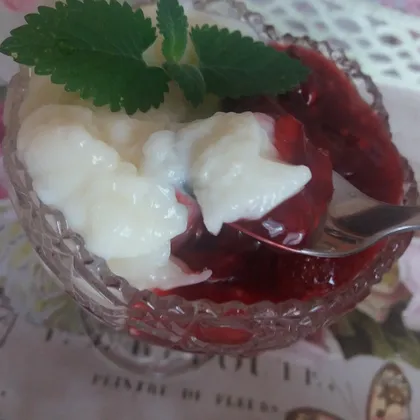 Роте грютце. Нежный ягодный десерт с ванильным пудингом. #чемпио