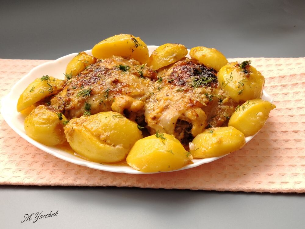 Картофель с курицей в потрясающем маринаде