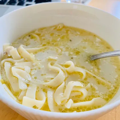 Суп с домашней лапшой из индейки