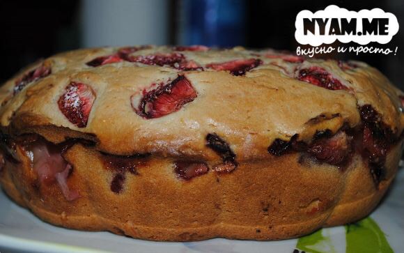 Изумительный сметанный пирог с клубникой #летниедесерты