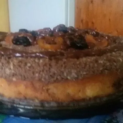 Торт- пирог торфянной с черносливом и курагой