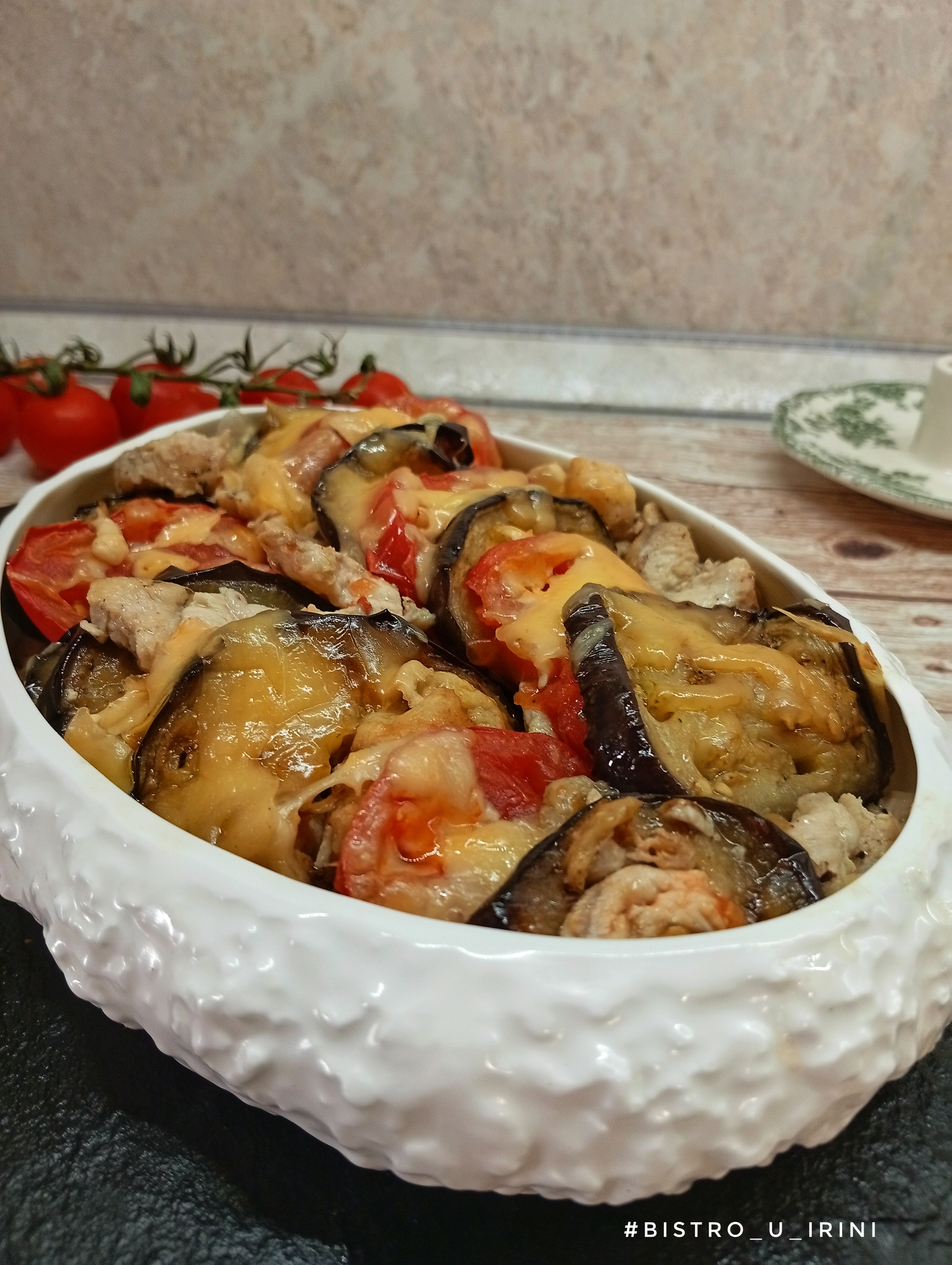 Запеканка с баклажанами и курицей