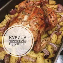 Курица с картофелем в духовке