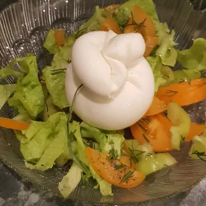 Овощной салат с сыром Буррата