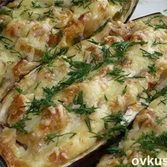 Баклажаны с мясом и грибами