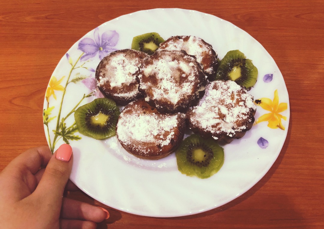 Творожные кексы с бананом и киви🍌🥝