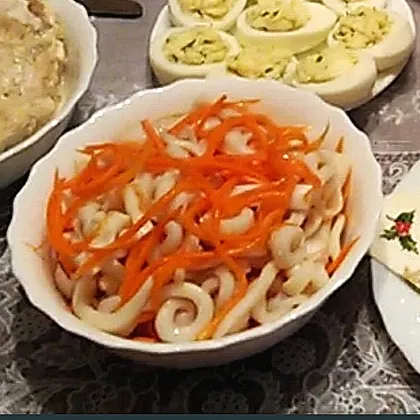 🦑Кальмар 🦑 с корейской морковью🥕