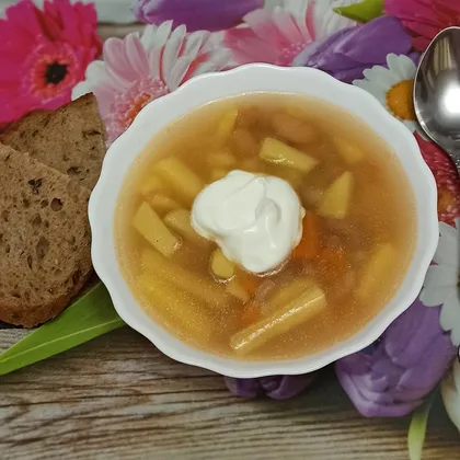 Суп картофельный с консервированной фасолью
