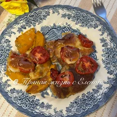 Свинина с картошкой и тыквой в духовке 