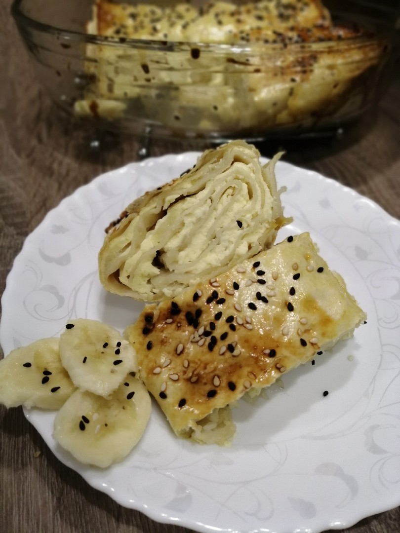 Рулет из лаваша с творогом