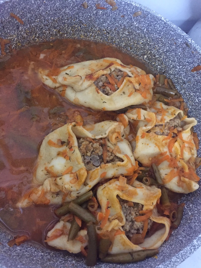 Лодочки с фаршем и овощами